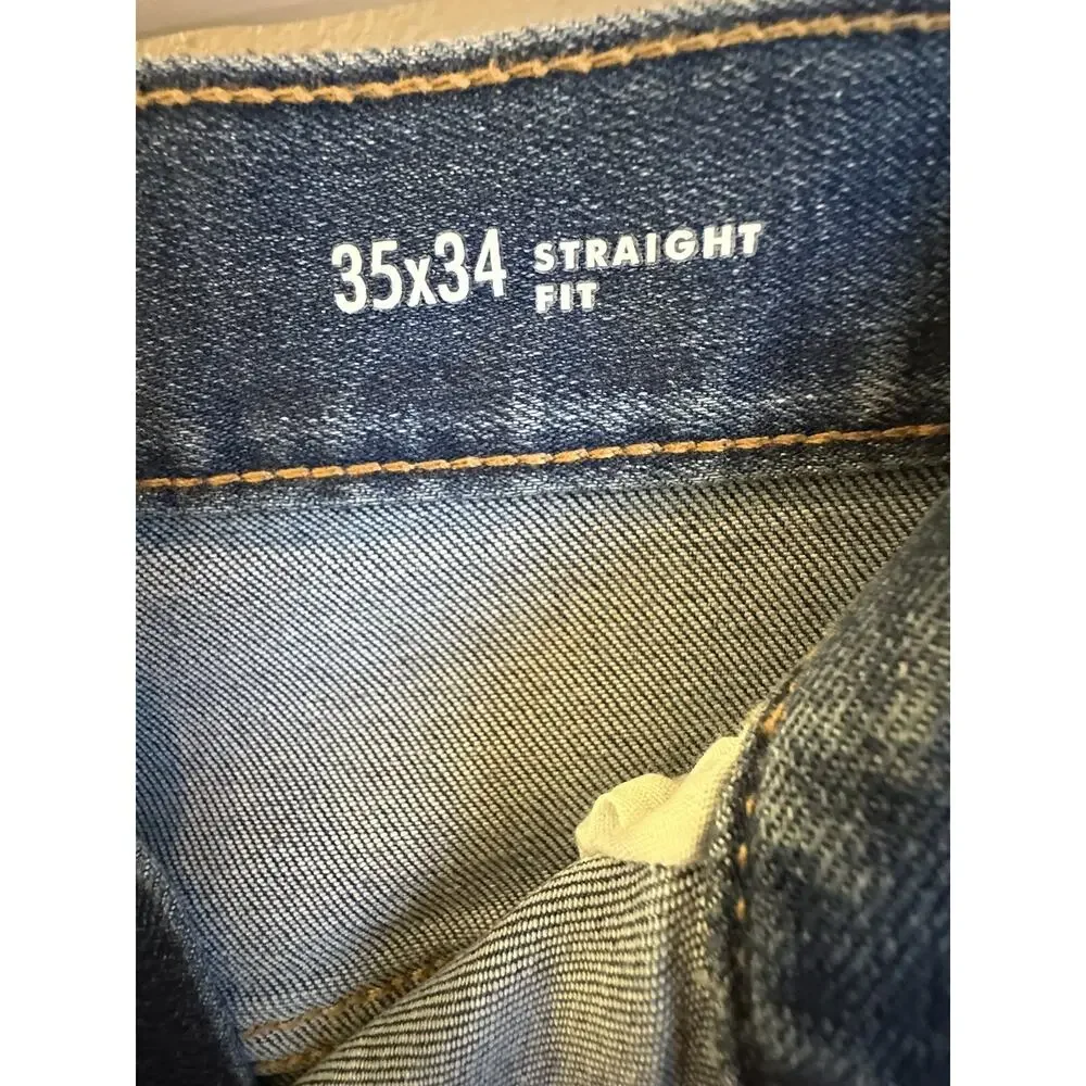 NWT Banana Republic Travel Mens 35x34 Blue Straight Fit Flex ￼Stretch Denim Jean